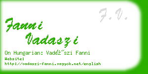 fanni vadaszi business card